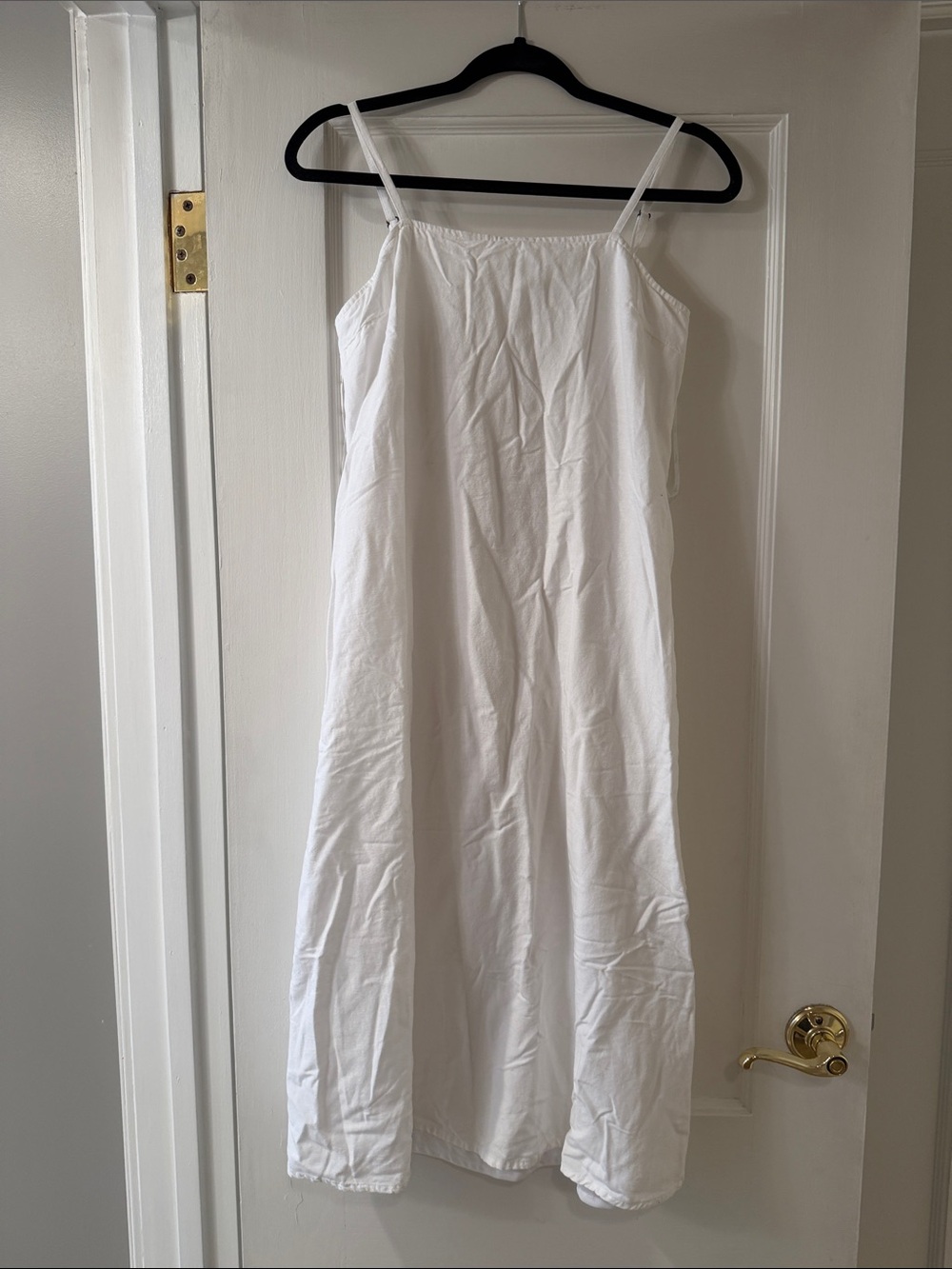 Simple White Spaghetti Strap Maxi Dress